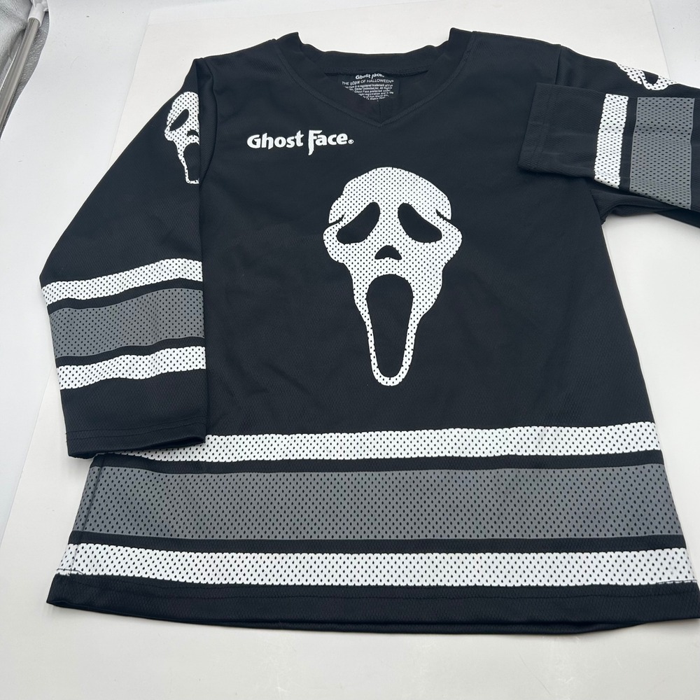 Ghost Face Scream 96 Hockey Jersey Black Icon of Halloween Kids Size M #96